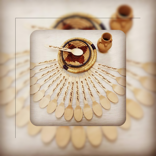 ملاعق خشبية محفورة بالليزر – مجموعة 10 ملاعق بتصمي...