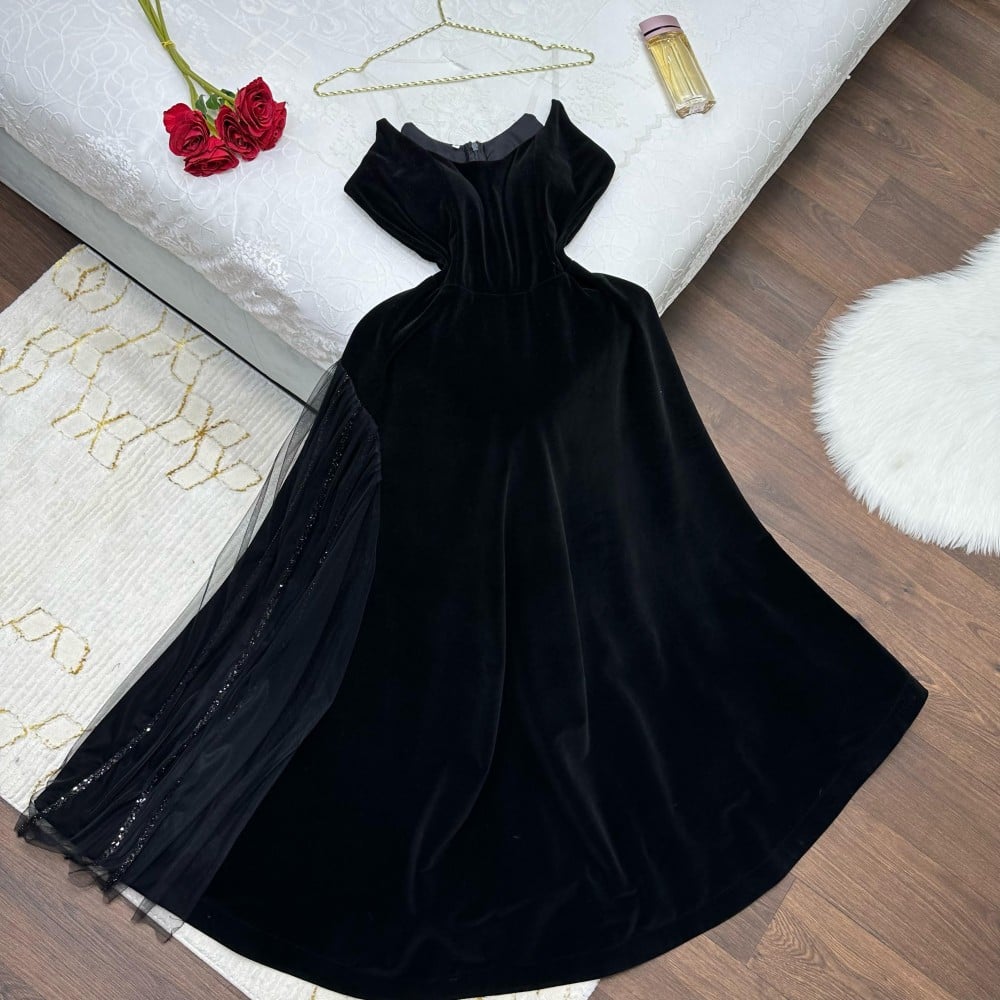 فستان مخمل -تل