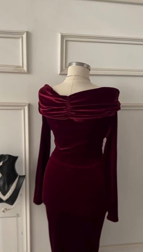 فستان مخمل ناعم