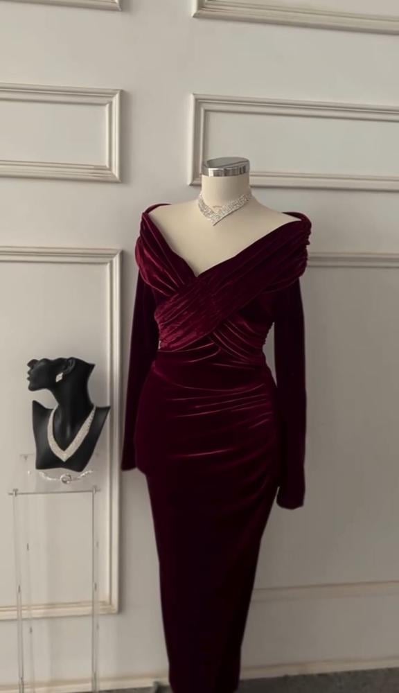 فستان مخمل ناعم