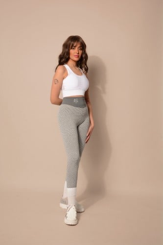 grey- tummy control compression legging