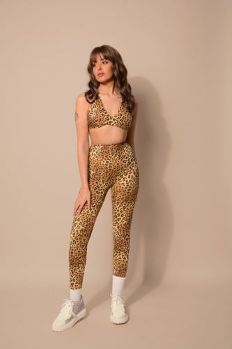 yellow-leopard print legging