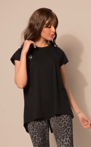 black- back tie knotted t-shirt