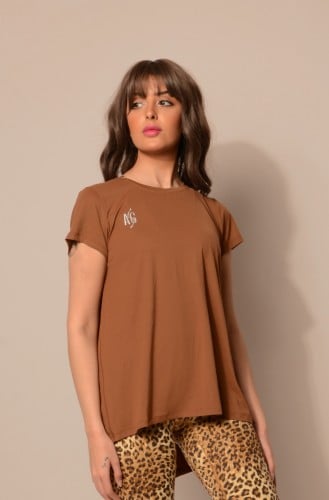 brown-back tie knotted t-shirt