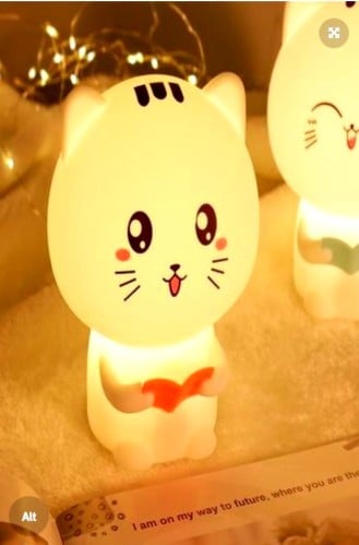 مصباح طاولة ليلي لطيف على شكل قطة مزود بإضاءة LED...