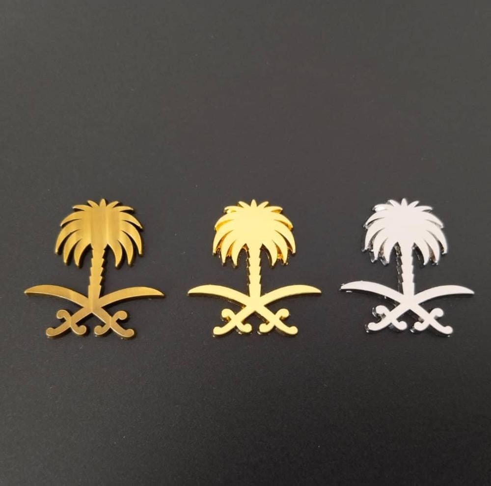 بروش سيفين ونخلة ذهبي A2  مغناطيس معدن اصلي