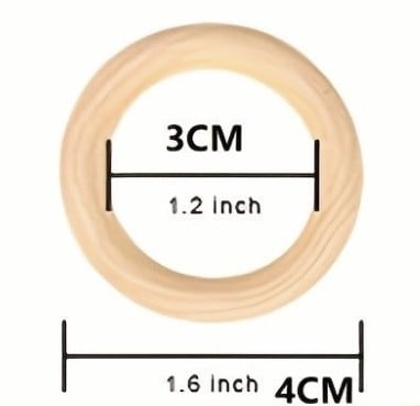 حلقات خشبية مقاس 4سم -قطعة واحدة-