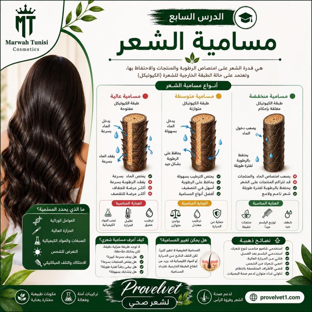 7-مسامية الشعر ضمن سلسلة بروفيلفيت التعليمية