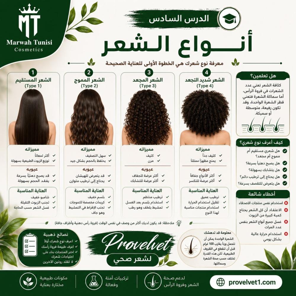 6-أنواع الشعر وكيف تعرف نوع شعرك