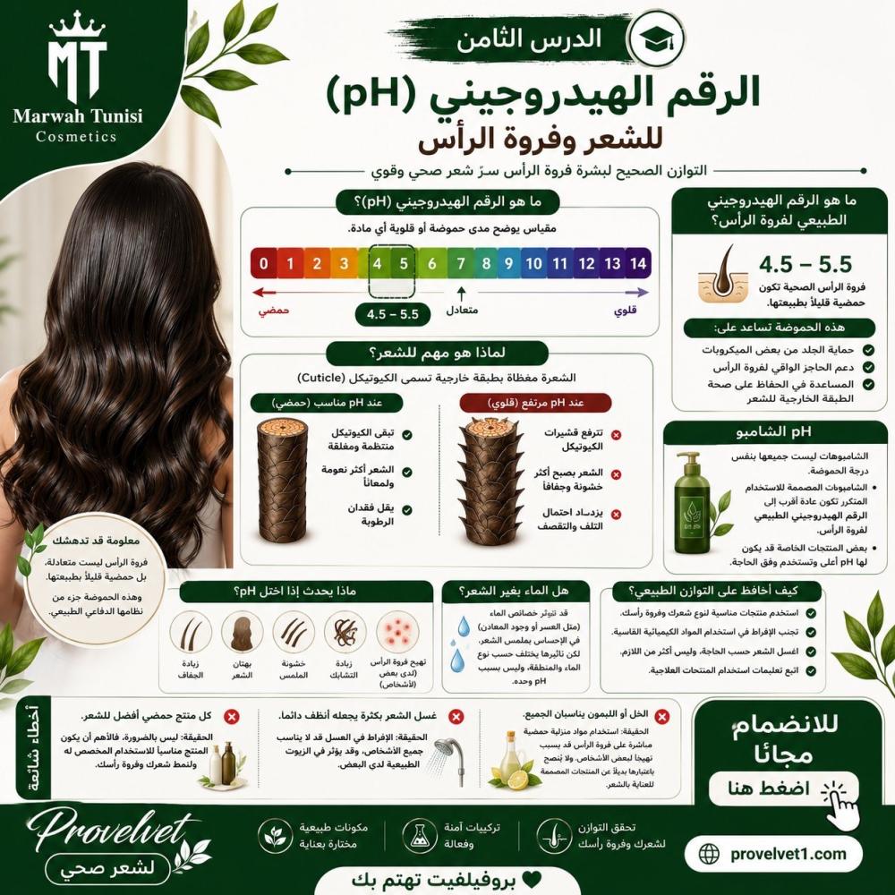 8-الرقم الهيدروجيني للشعر وفروة الرأس (pH)