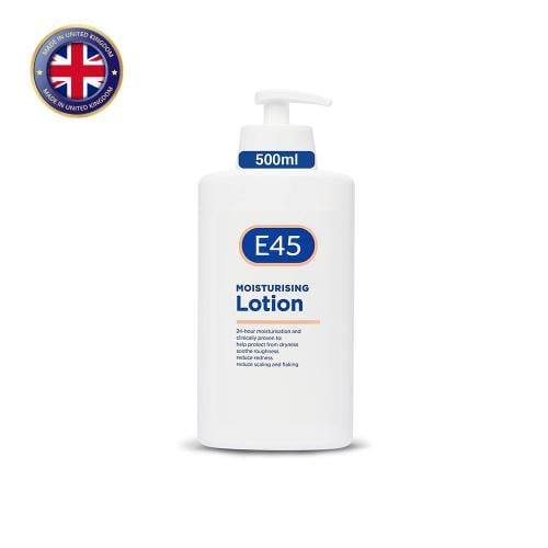 E45، لوشن مرطب للبشرة الجافة والحساسة، ترطيب يدوم...
