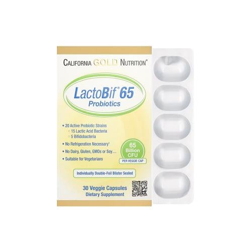 كاليفورنيا جولد نيوترشن، بروبيوتيك LactoBif 65‏، 6...
