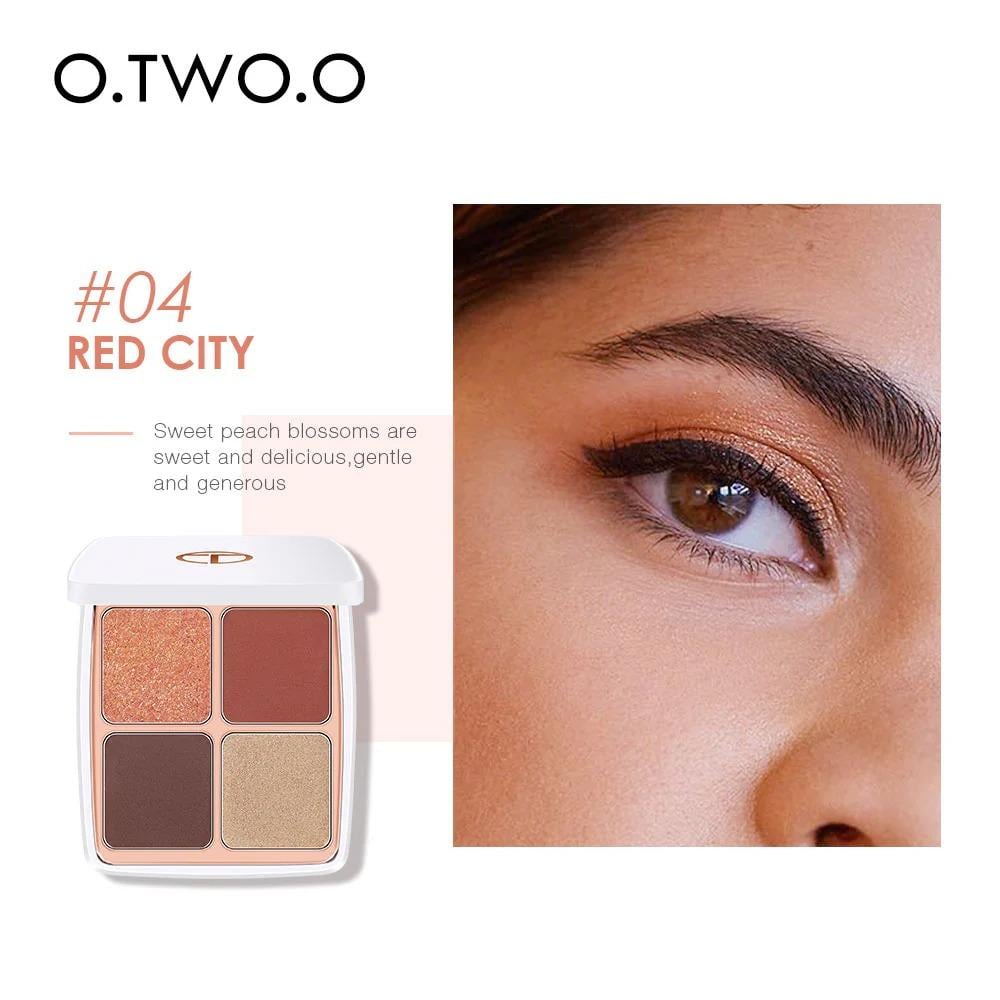 コスメ O.TWO.O, Morocco Series 4 Color Eye Shadow Matte & Shimmer Color