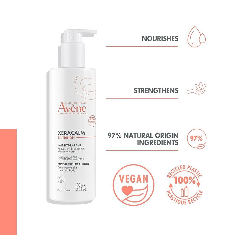 Avene, XERACALM Nutrition Moisturizing Lotion, for Dry, Sensitive Skin, Face & Body - 400 ml