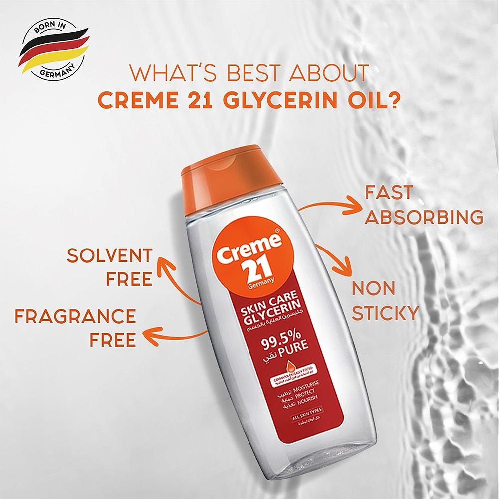 Creme 21, Skin Care Glycerin, 995% Pure, Moisturizes, Protects