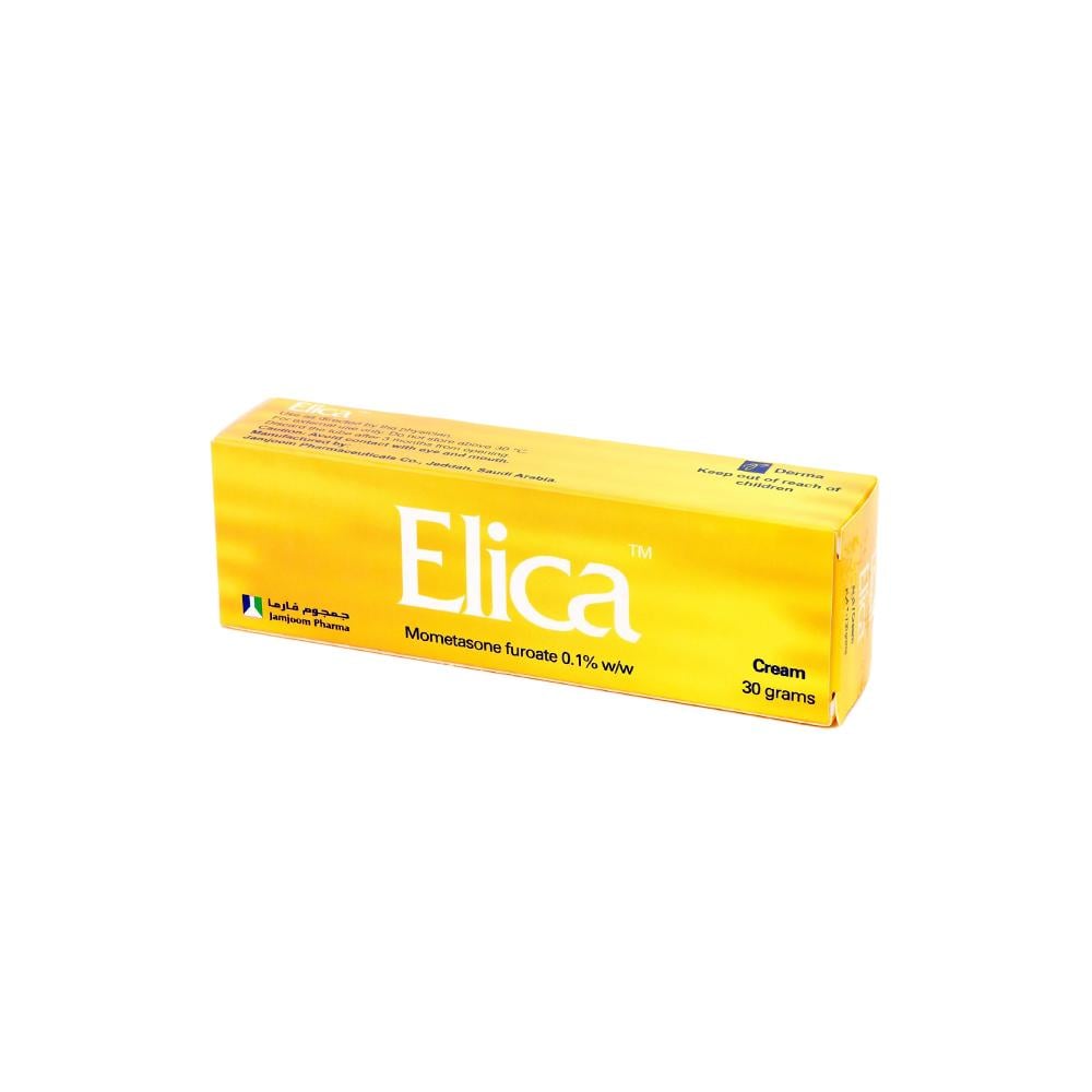 Jamjoom Pharma, Elica Cream, Mometasone Furoate 0.1%, Treatment of Skin Inflammation & Itching - 30 gm