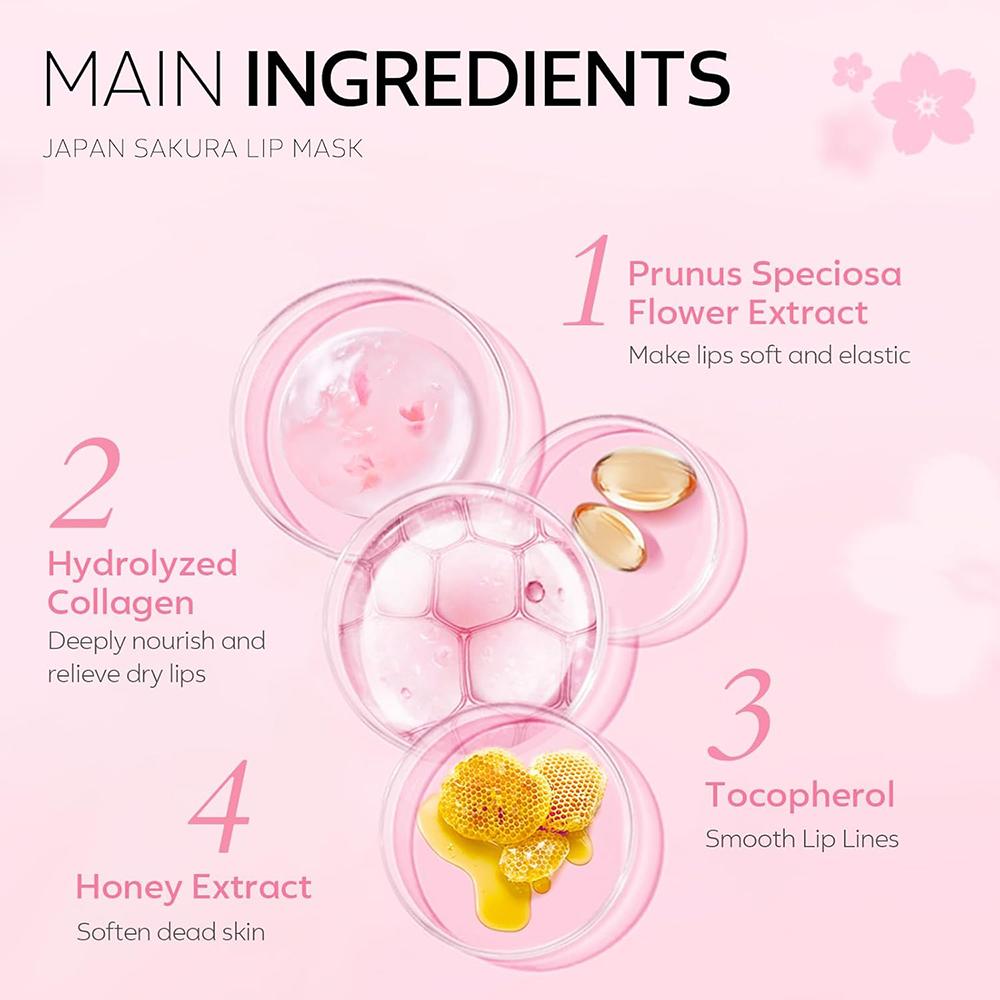 LAIKOU, Japan Sakura Hydrating Lip Mask, Moisturizes