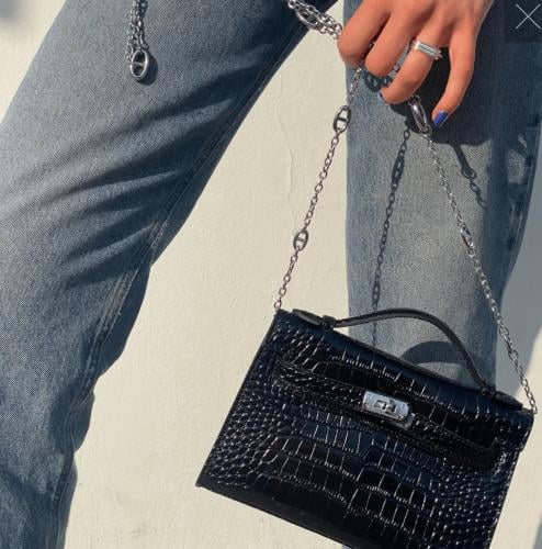 leather animal skin shoulder bag