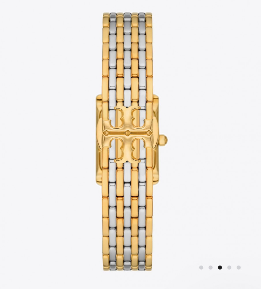 Tory Burch ELEANOR WATCH, TWO-TONE GOLD/STAINLESS STEEL حجم العدسه صغير 19 x28