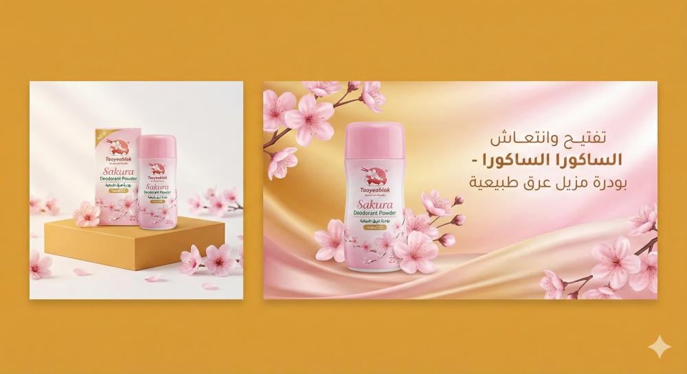 بودرة مزيل العرق للتفتيح برائحة الساكورا - 22 جرام