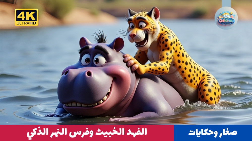 قصص أطفال:  الفهد الخبيث وفرس النهر الذكي - رسوم متحركة للأطفال