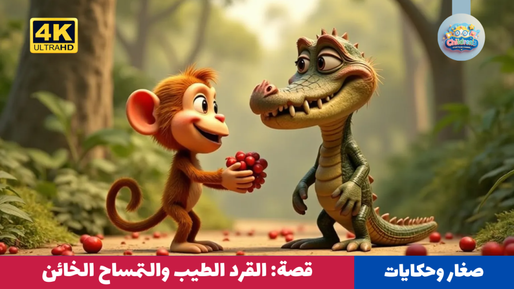 قصص أطفال: القرد الطيب والتمساح الخائن - رسوم متحركة للأطفال
