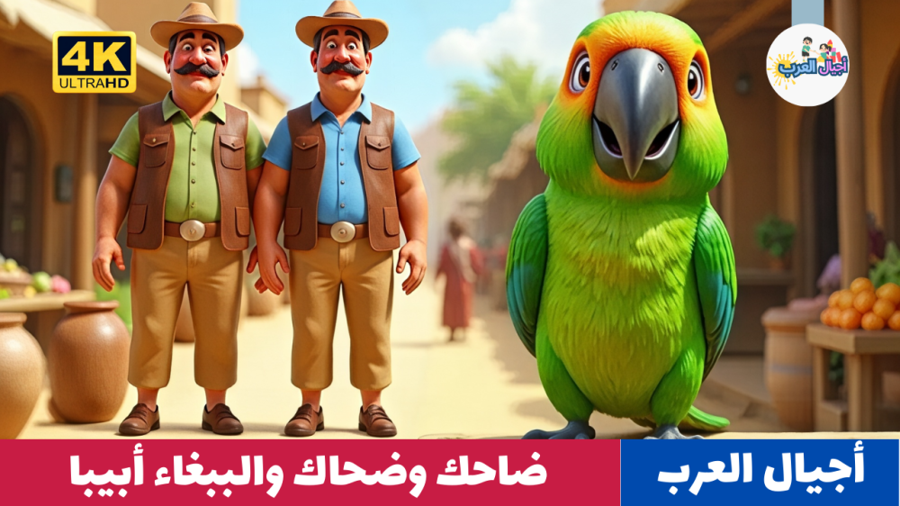 قصص أطفال:  ضاحك وضحاك والببغاء أبيبا - رسوم متحركة للأطفال