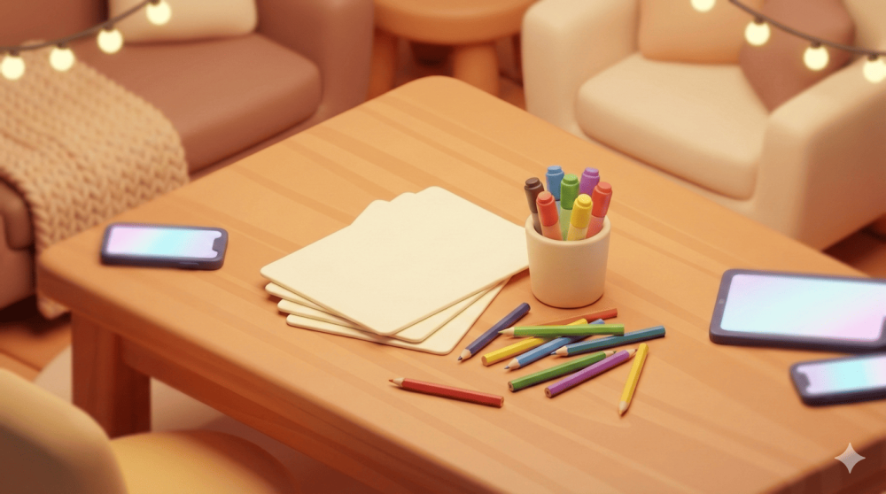 بانر مقالة أفكار ألعاب جماعية ورقية للأطفال