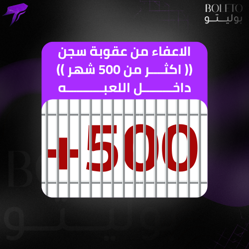 الاعفاء من عقوبة سجن (( اكثر من 500 شهر )) داخل ال...