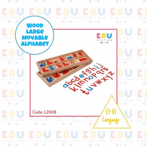 Wood - Large Movable Alphabet (Red & Blue) -الحروف...