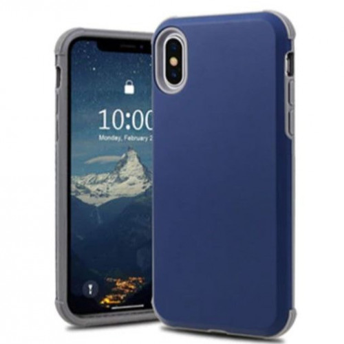 Iphone Xs Max Blue Case With Gray Frame جراب للآيفون إكس إس ماكس