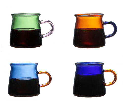 كوب زجاجي متعدد الألوان 200مل