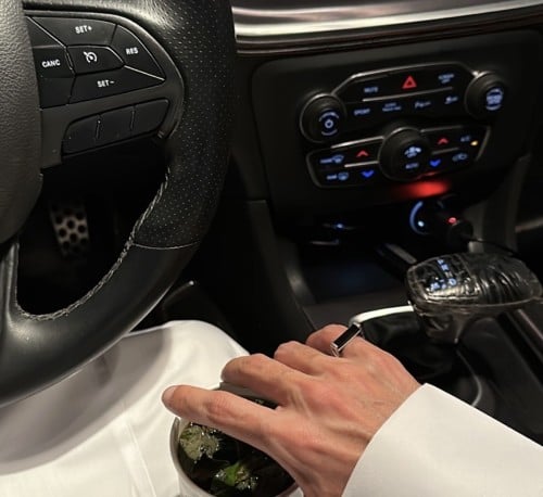 خاتم رجالي حجر ماربل طبيعي تصميم أنيق