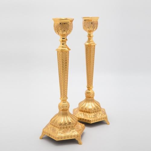 شمعدان معدن ذهبي 2 قطعة