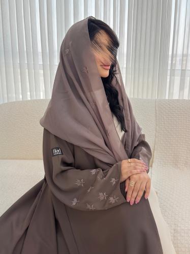 عباية 72 , بني موكا اكمام وطرحة تطريز
