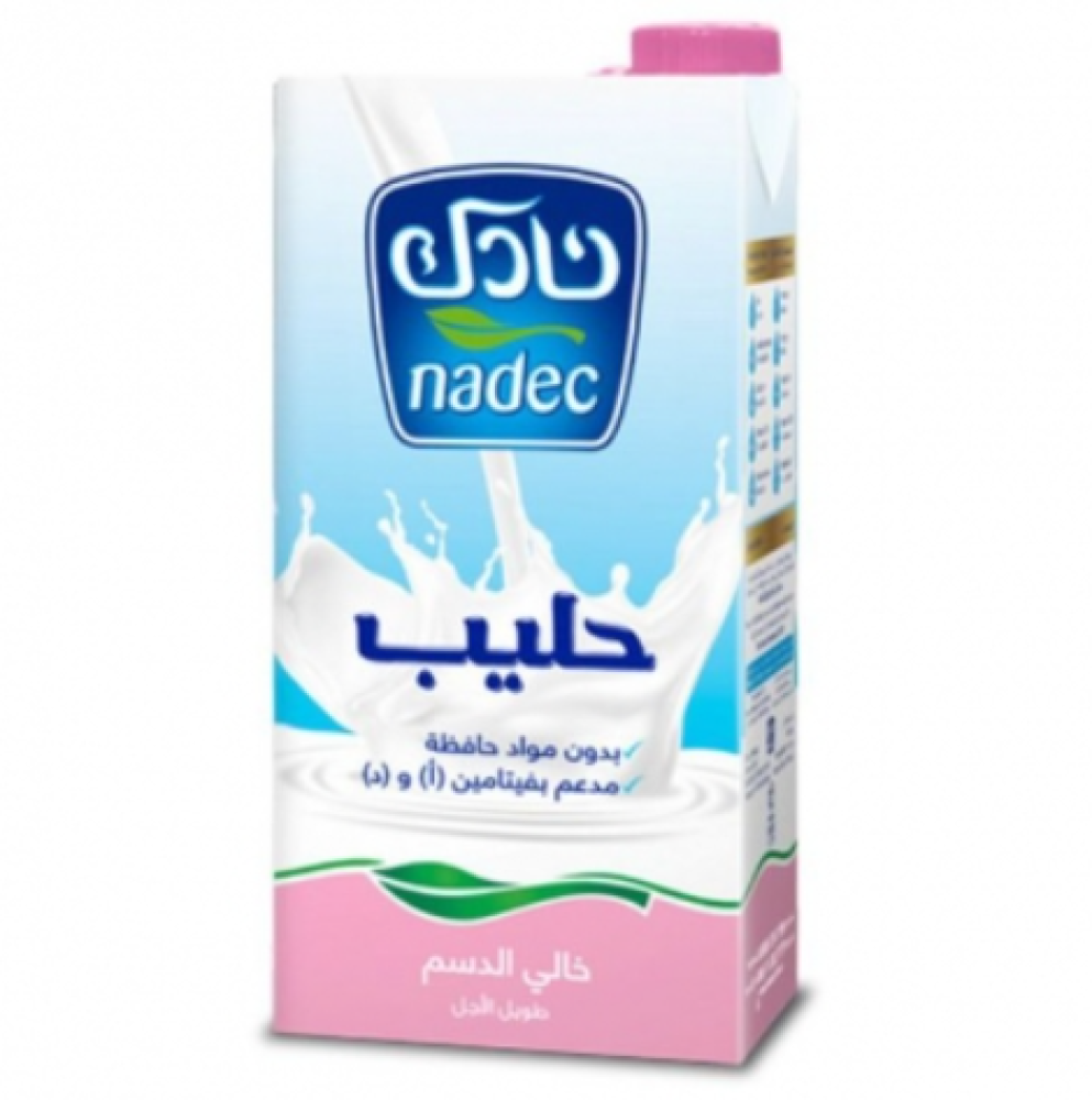 نادك - حليب منزوع الدسم طويل الاجل 1 لتر