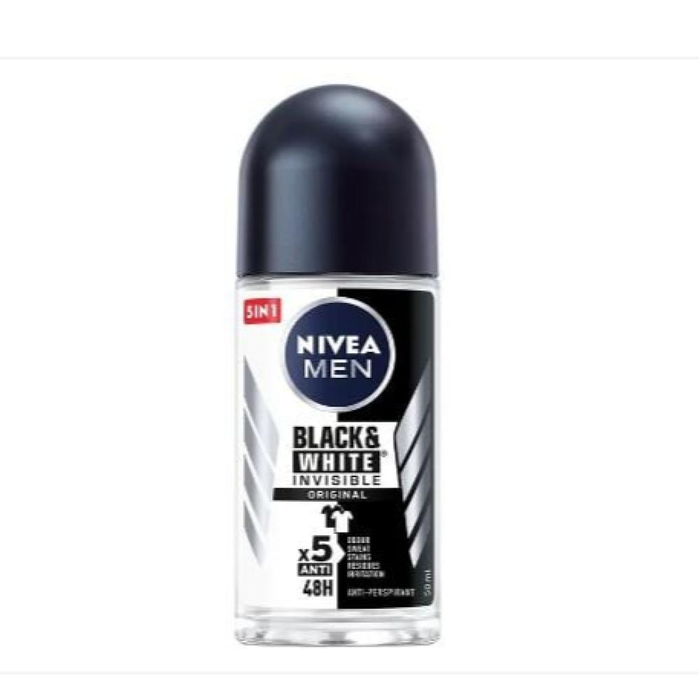 Nivea Men Black & White Invisible Deodorant Roll On 50 Ml
