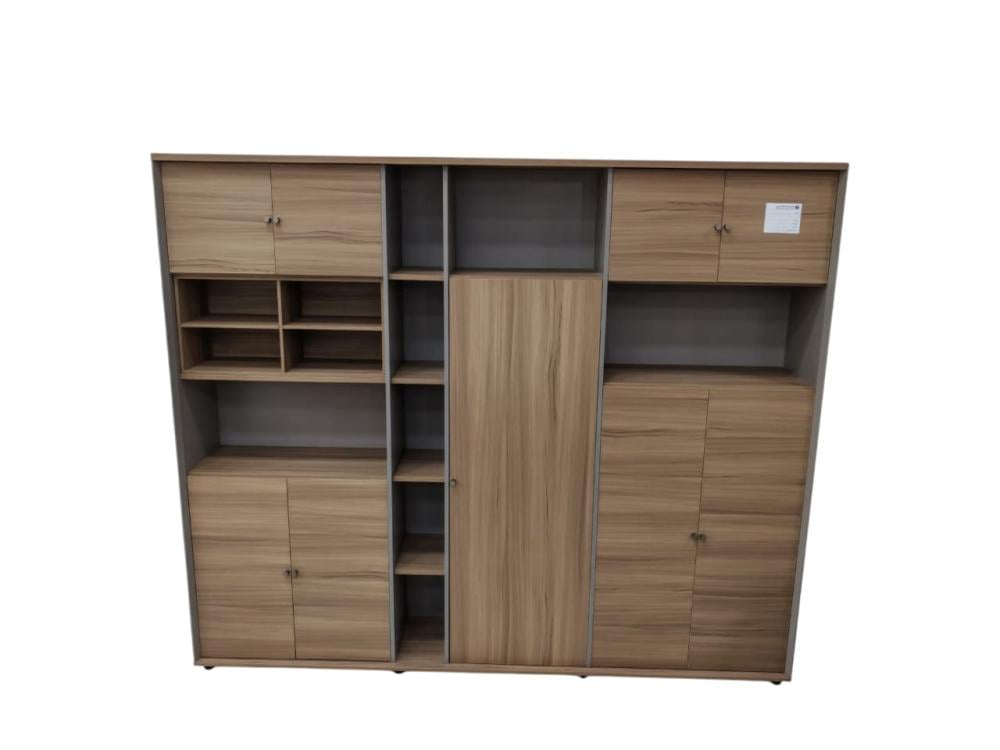 دولاب خشب ميلامين درف مع أرفف لون بيج مطفي * كريمى مقاس 2360*2007*400 موديل B0-C240420-22A