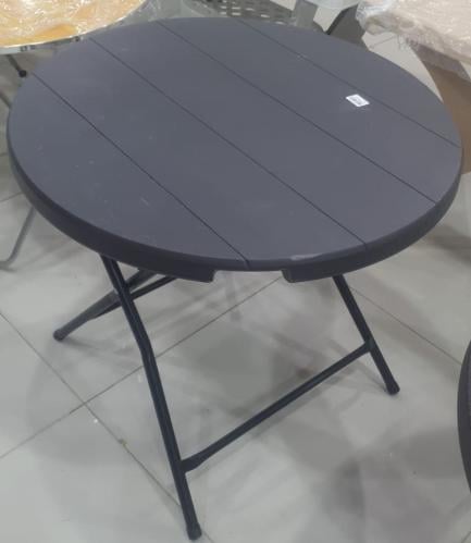 طاولة فايبر دائري بني غامق 80*80