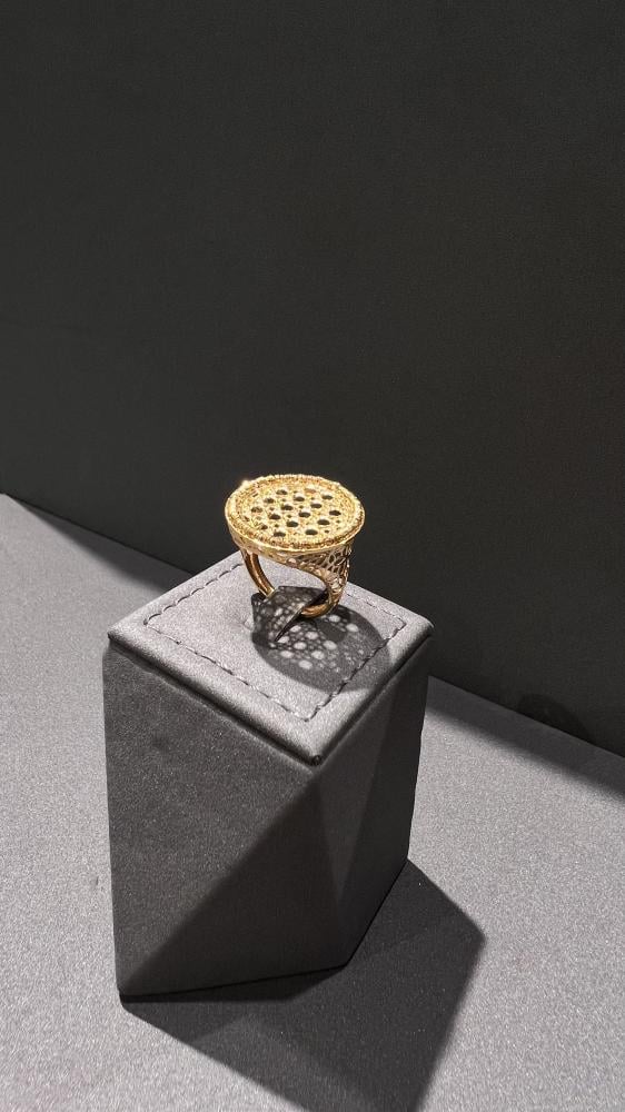 خاتم ذهب بتصميم شبكي تركي (عيار 21)