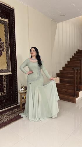 فستان سهره كريب شك