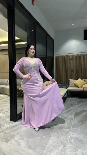 فستان مبطن كريب
