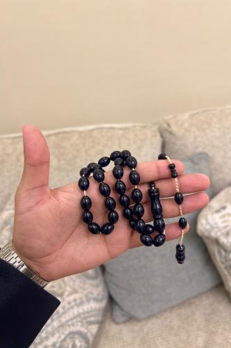 سبحة بكلايت ازرق داكن شكة مخروطة