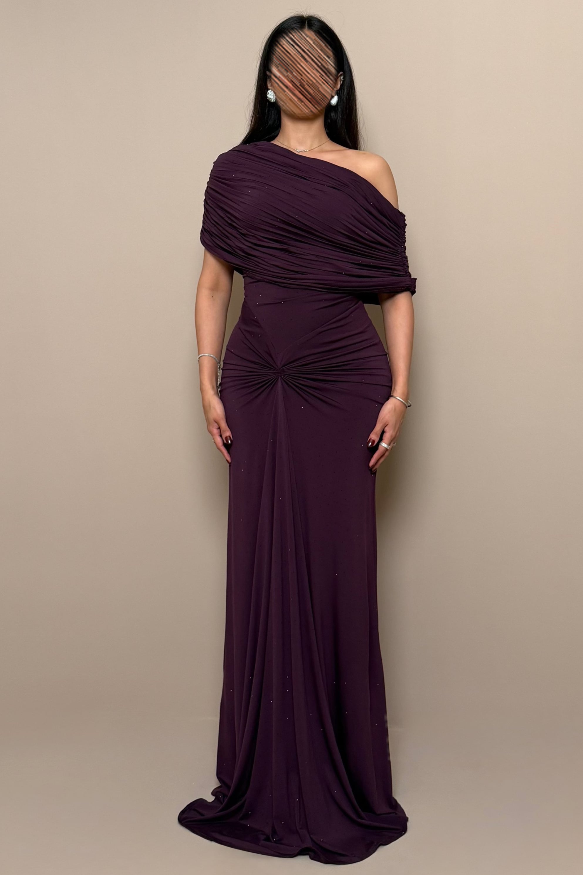 dress with side pleats Stacees 2026 Prom Dress Ocean Blue Ships in 48hrs Draping Train Slit