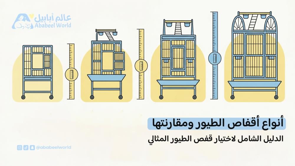 أنواع أقفاص الطيور ومقارنتها: الدليل الشامل لاختيار قفص الطيور المثالي