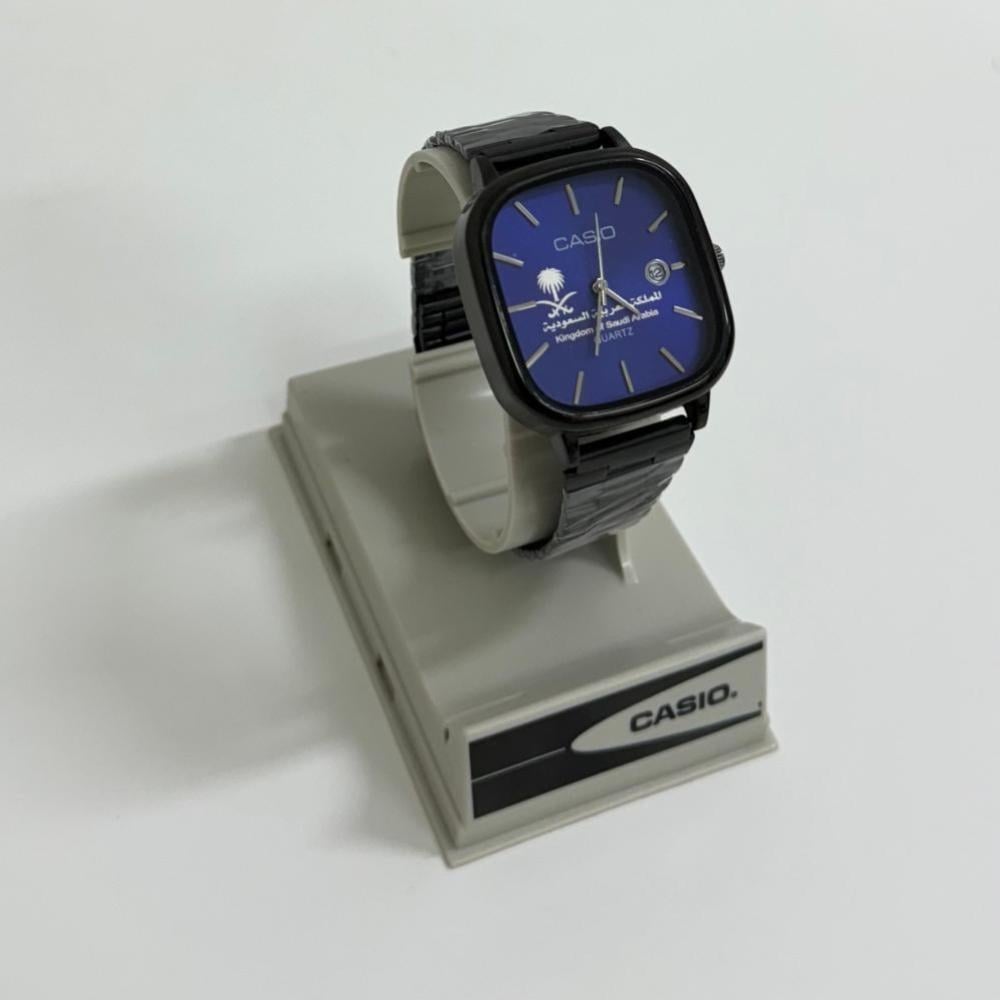 ساعة كاسيو السعودية اسود مع ازرق