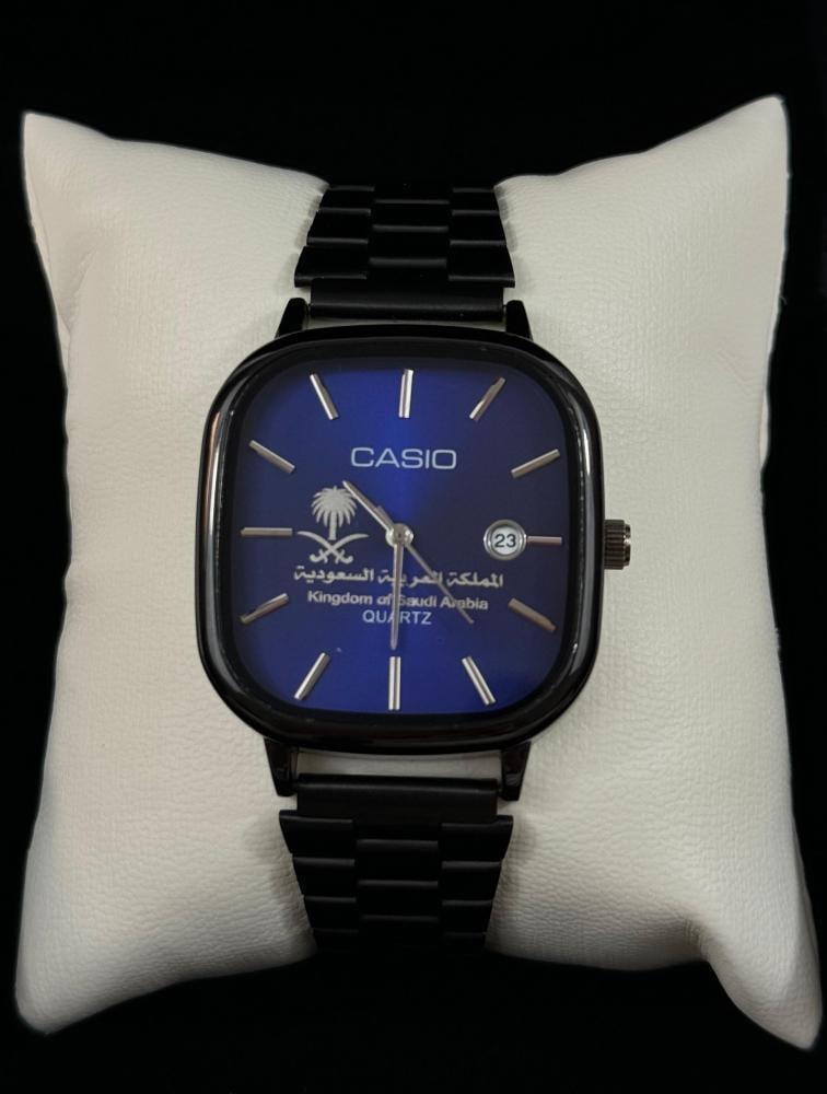 ساعة كاسيو السعودية اسود مع ازرق