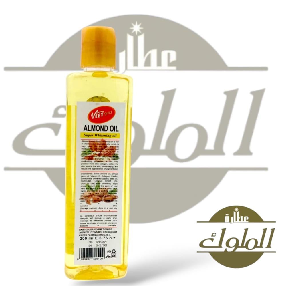 فيت جولد زيت اللوز الحلو لتفتيح واصلاح الجسم وإزالة البقع الداكنه 200مل