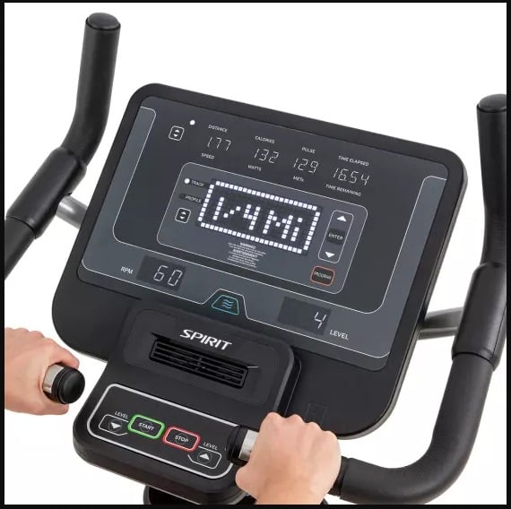 Spirit CU800 Upright Bike دراجة أمريكية بدون مسند ظهر كارديو