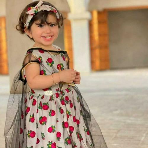 فستان شالكي رمضاني مع التل الاسود